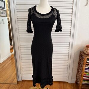 Vintage Betsy Johnson black lace dress